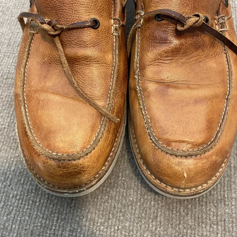 Bed Stu Cobbler Boat Shoes Mens Size 13 Brown Leather Casual Lightweight Comfort